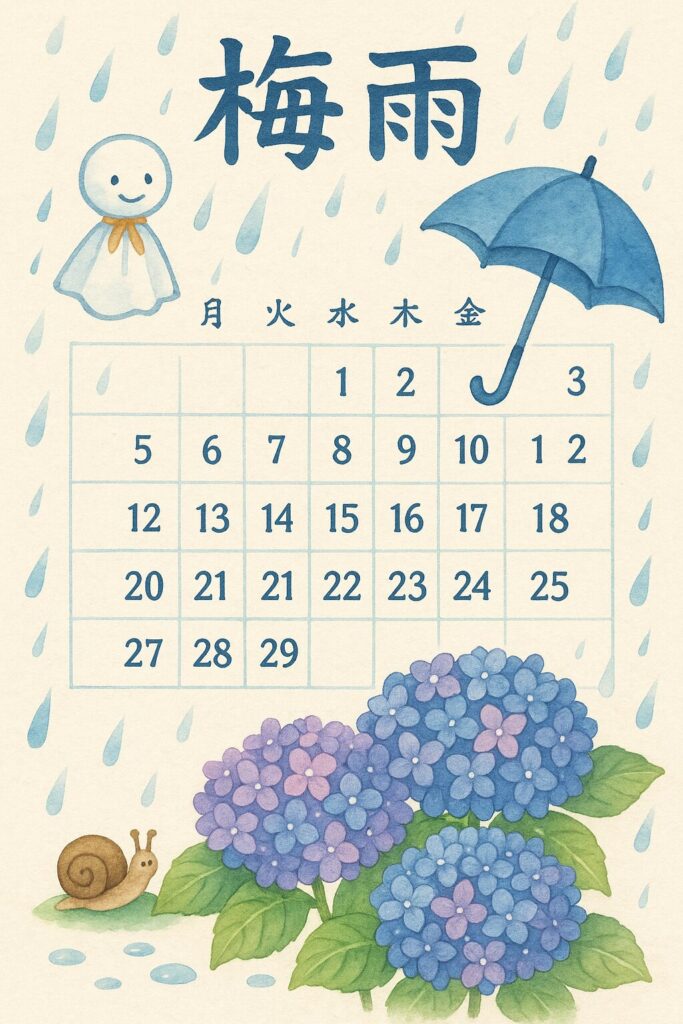梅雨の庭木