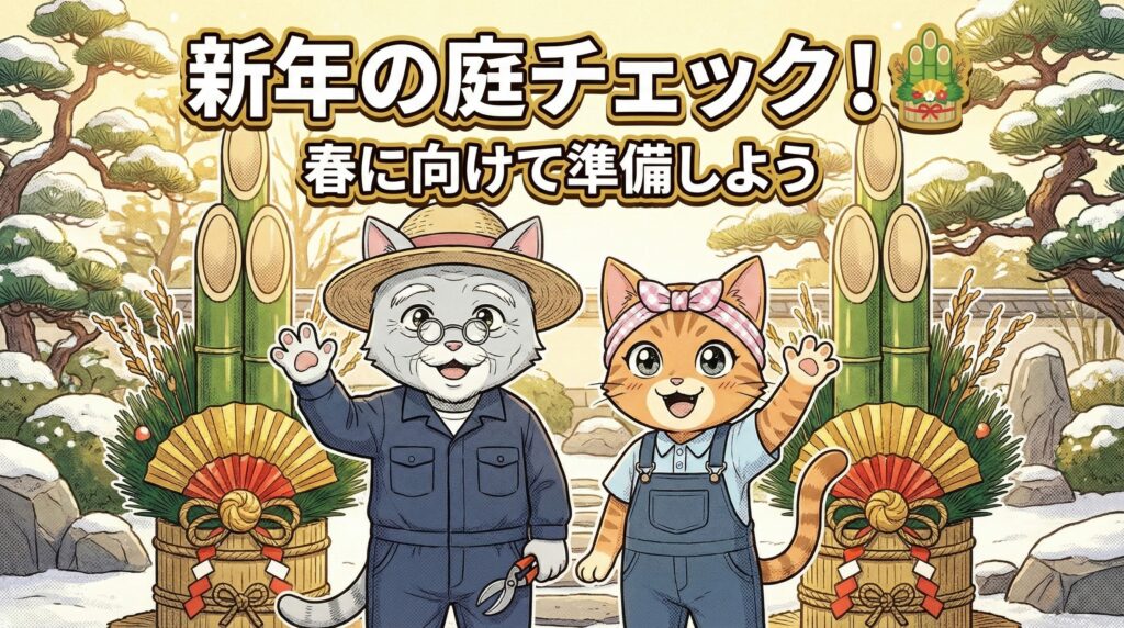 新年の庭チェック